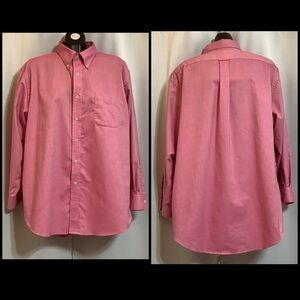 Lands’ End Button Down Shirt Men’s 17.5 33 Original Oxford Pink